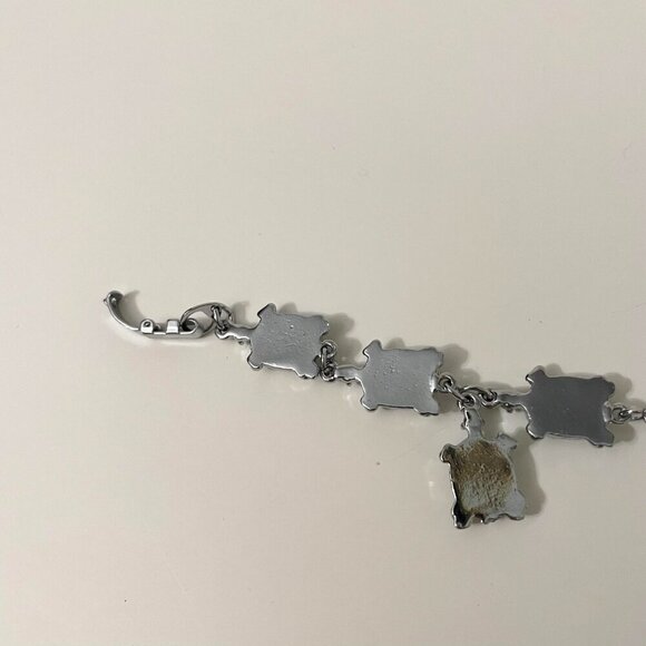 Multi Coloured Turtle Shell Bracelet 7 Inch Long - Picture 16 of 16